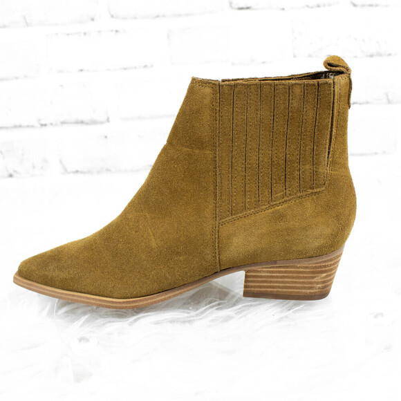 Marc Fisher Brown Suede Pointed Toe Slip On Chelsea Ankle Boots Booties 5.5 - Picture 8 of 10